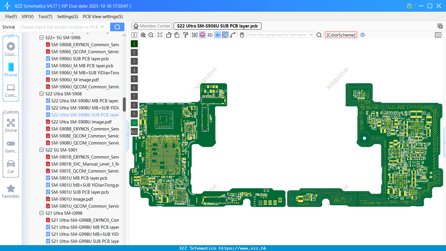 Samsung S22 Ultra SM-S908U SUB PCB Layer